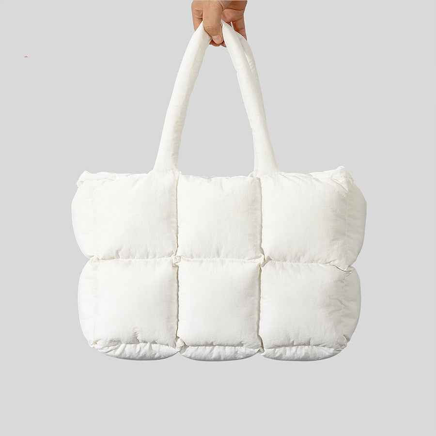 Soft Down Handbag Woman Cotton Dress Bags Filled With Cotton