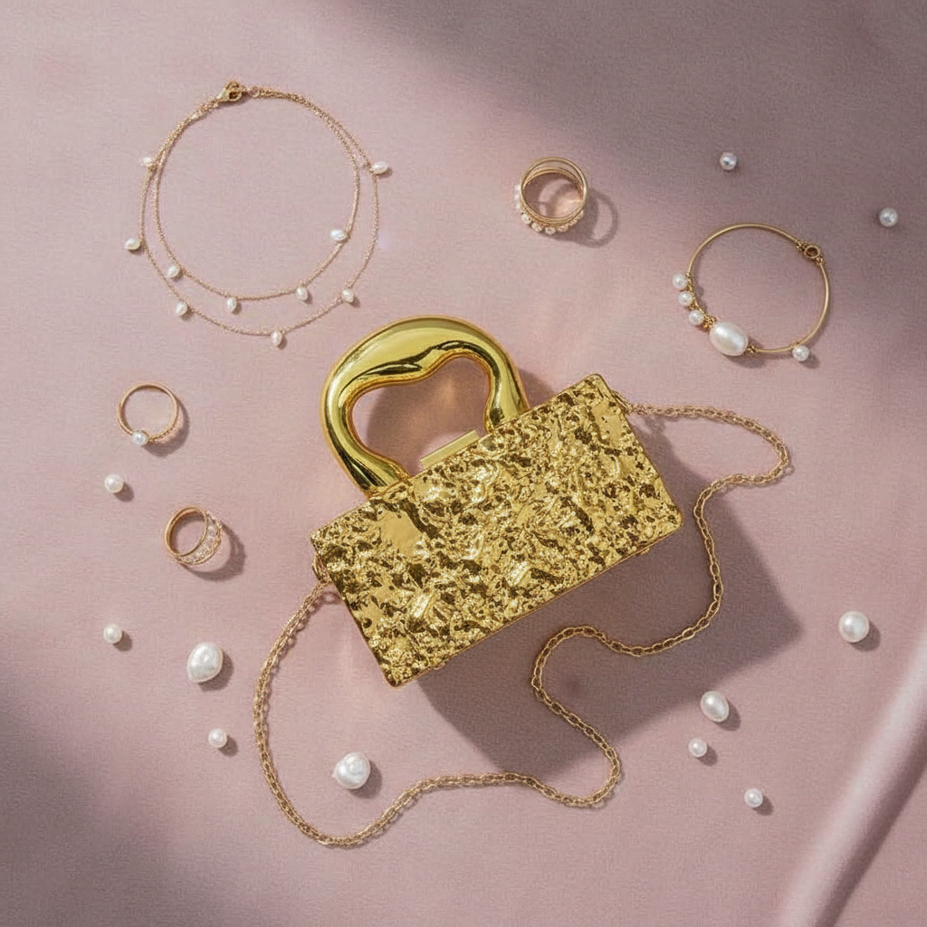 Composition flat lay avec votre sac