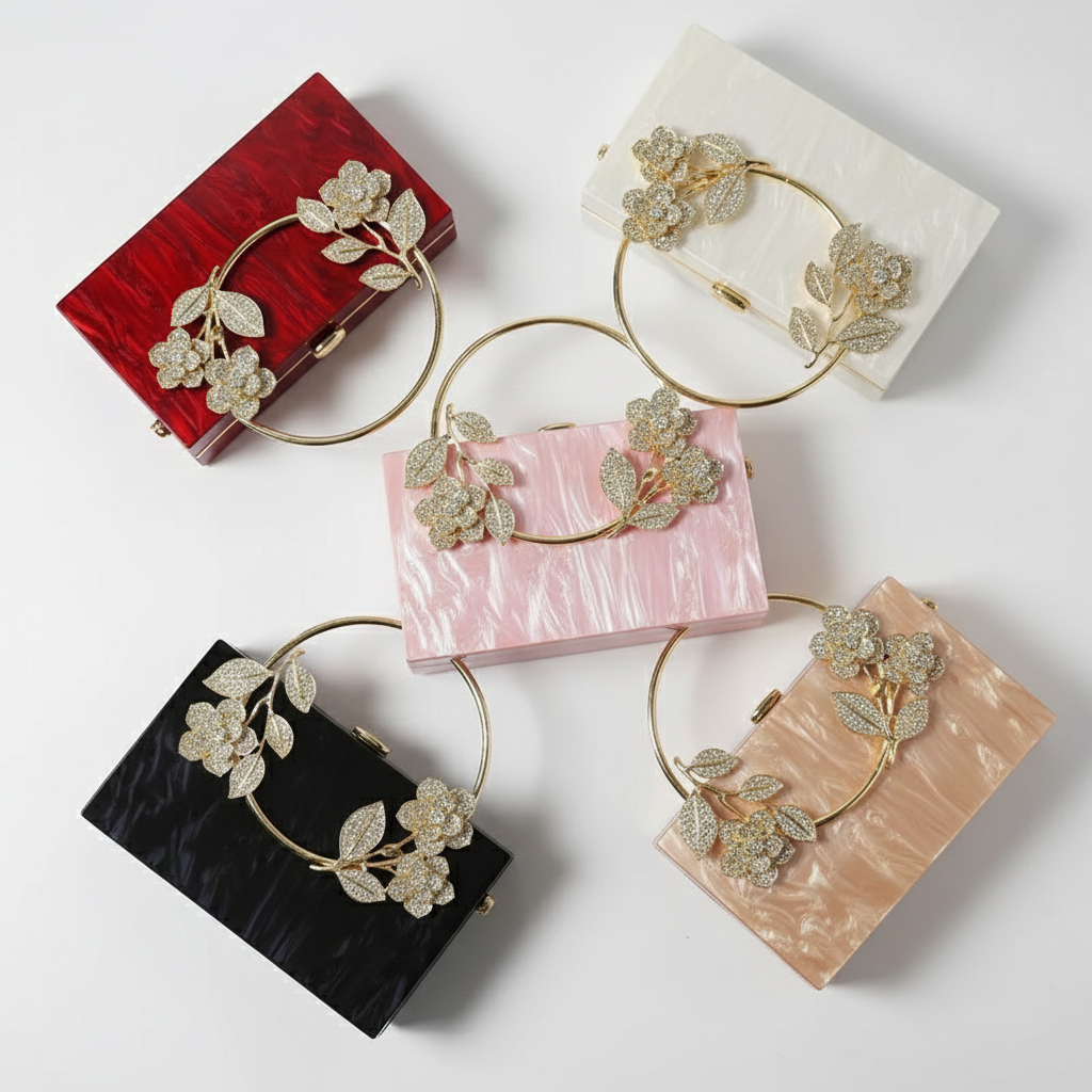 JAD Cristal - 5 couleurs : Noir, Blanc, Rose, Champagne, Rouge