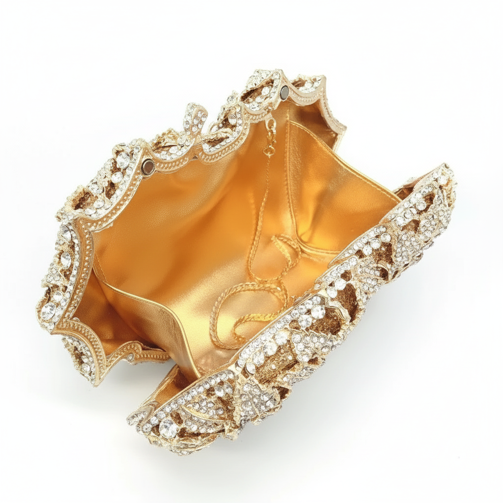 JAD Florale - intérieur satin doré ouvert